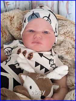 WILLIAMS NURSERY Reborn Baby BOY Newborn Doll 21 Realborn Landon Awake COA