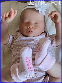 WILLIAMS NURSERY Reborn Baby GIRL Newborn Doll 18 Realborn Priscilla Asleep COA