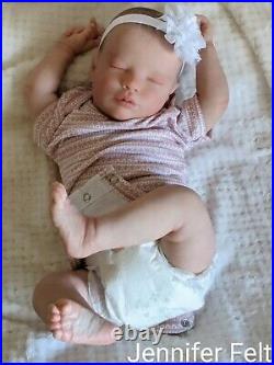 WILLIAMS NURSERY Reborn Baby GIRL Newborn Doll 18 Realborn Priscilla Asleep COA