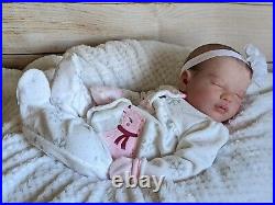 WILLIAMS NURSERY Reborn Baby GIRL Newborn Doll 18 Realborn Priscilla Asleep COA