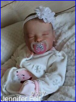 WILLIAMS NURSERY Reborn Baby GIRL Newborn Doll 18 Realborn Priscilla Asleep COA