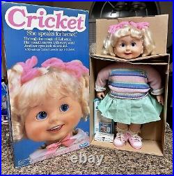 WORKING 1986 PLAYMATES CRICKET 25 Talking Doll Original Box Cassettes