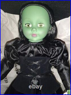 Wizard of Oz Madame Alexander WICKED WITCH Vinyl Doll GREEN SKIN withHAT 18T RARE