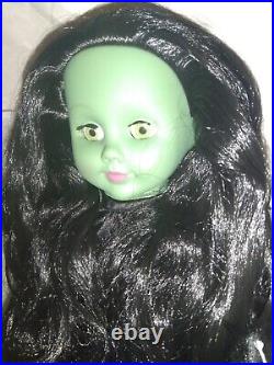 Wizard of Oz Madame Alexander WICKED WITCH Vinyl Doll GREEN SKIN withHAT 18T RARE