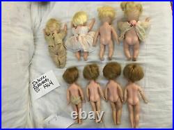 XDeluxe Reading Corp. Lot 11 dolls (5 Penny Brite) & 6 Suzy cute with crib, Case